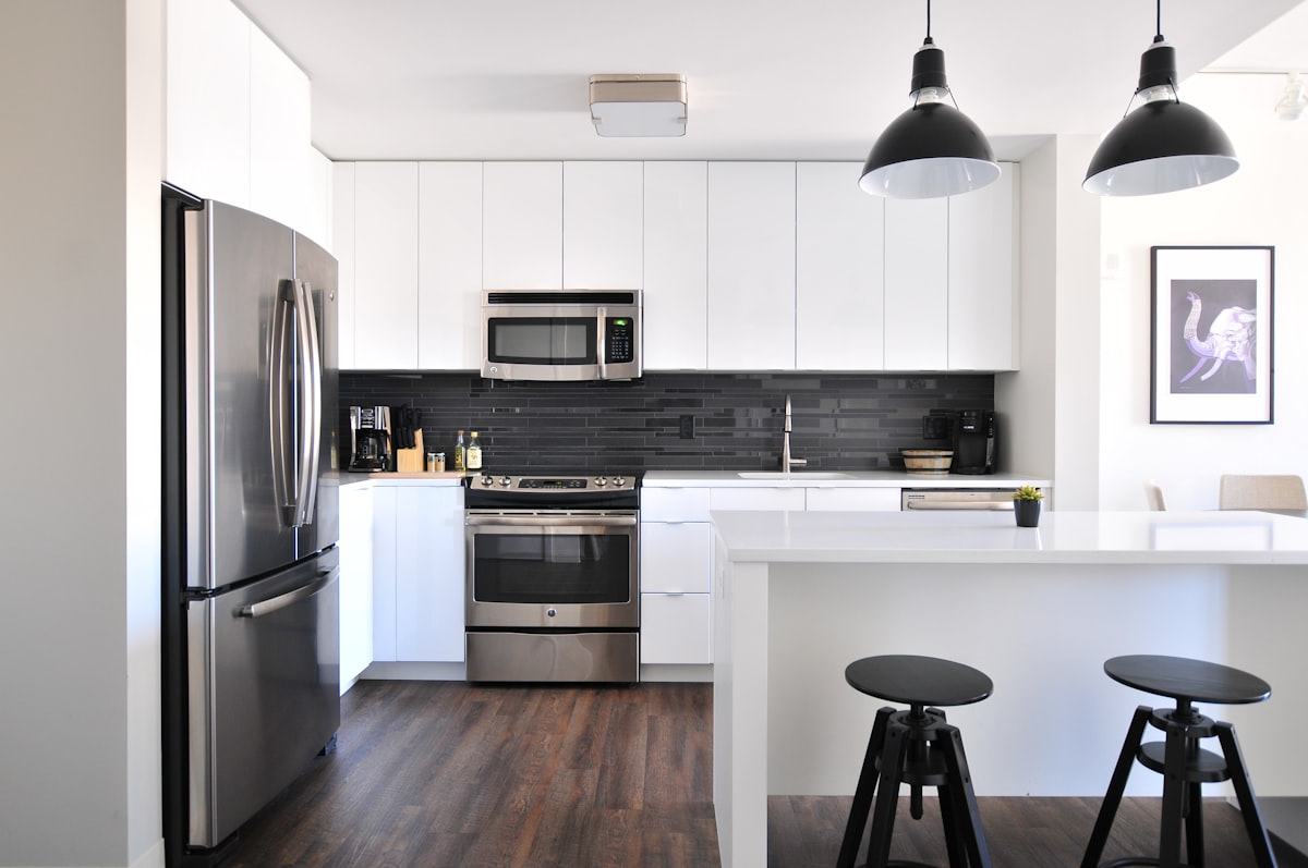 Clean, empty kitchen in a turned rental unit